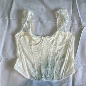 Lace Bustier Top - Cream